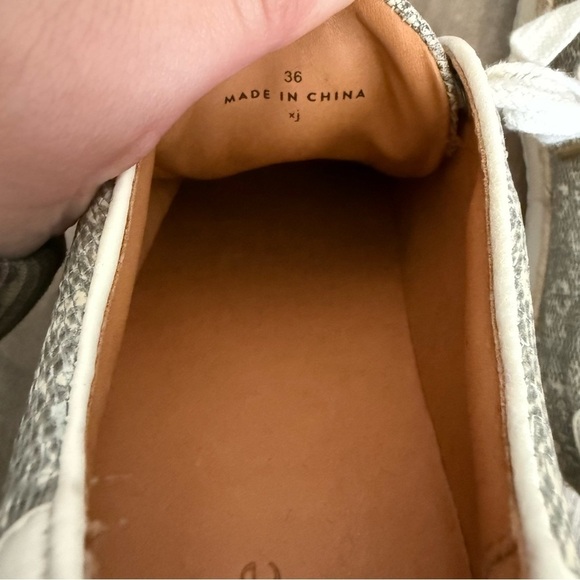 NWT Joie platform espadrille lace up low top sneaker white grey size 36 - Picture 5 of 5